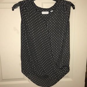 NWOT wrap black&white blouse